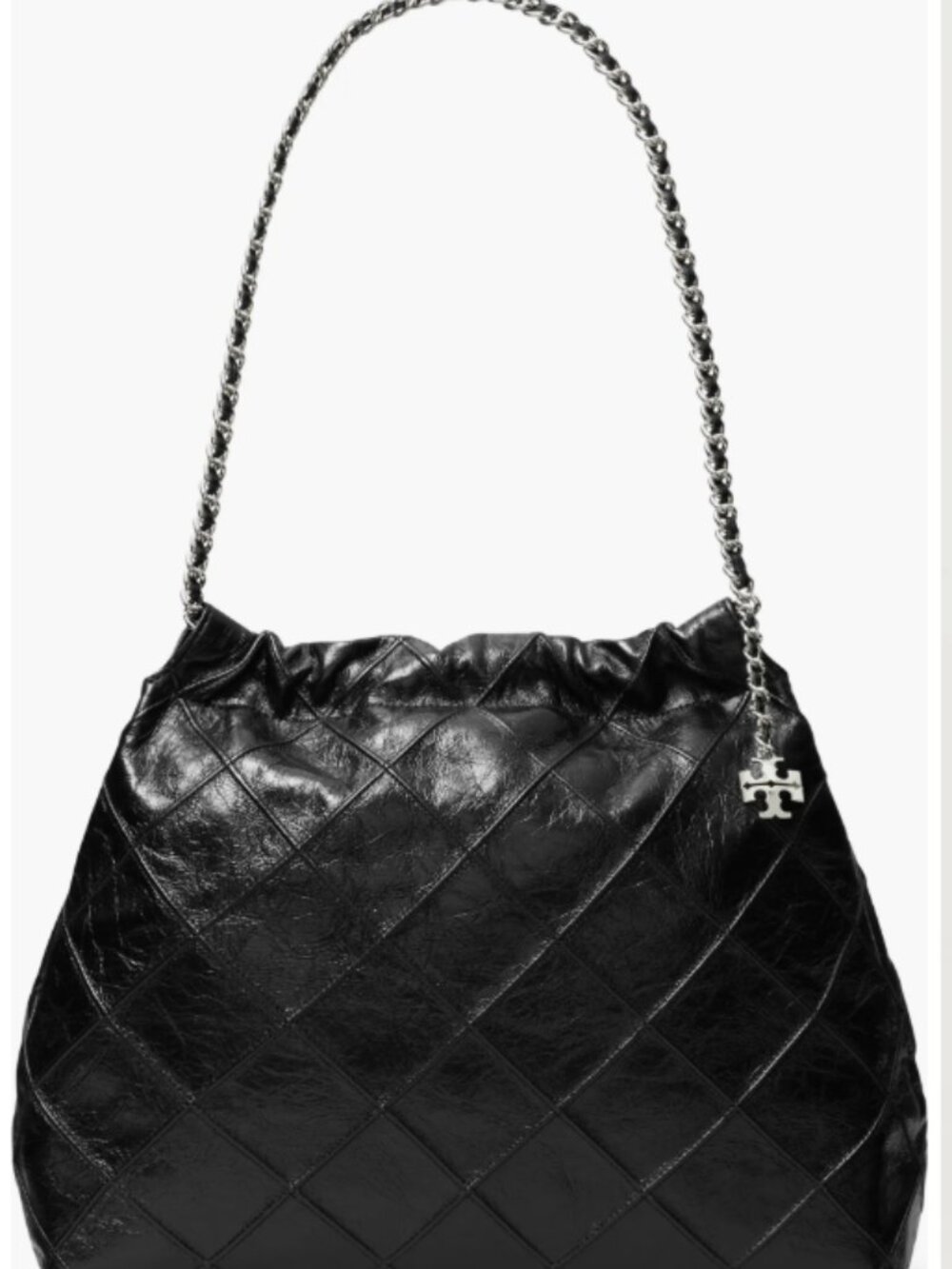 Fleming Distressed Quilted Leather Hobo Bag